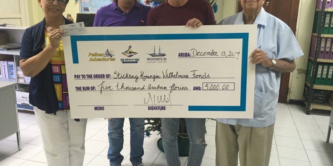 Pelican Adventures Donates 5,000 Florins to Aruban Cancer Foundation