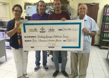 Pelican Adventures Donates 5,000 Florins to Aruban Cancer Foundation