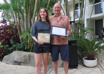 Aruba Tourism Authority Honors Loyal Visitors Mr. Sven Buelow & Mrs. Cristina Buelow at Renaissance Wind Creek Aruba Resort