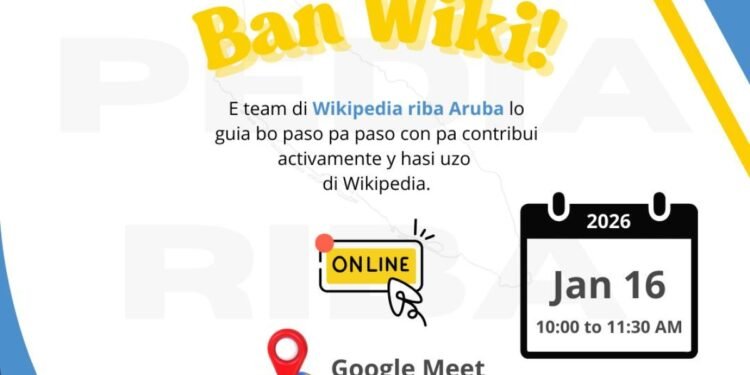Wikipedia on Aruba Introduces Monthly “Ban Wiki!” Event flyer banwiki 16 01 2026 large
