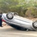 No Injuries in Car Overturn on Green Corridor, Aruba