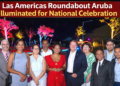 Las Americas Roundabout Aruba illuminated