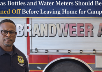 Gas bottles water meters Aruba camping safety