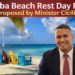 Aruba Beach Rest Day Plan Proposed by Minister Cicilia