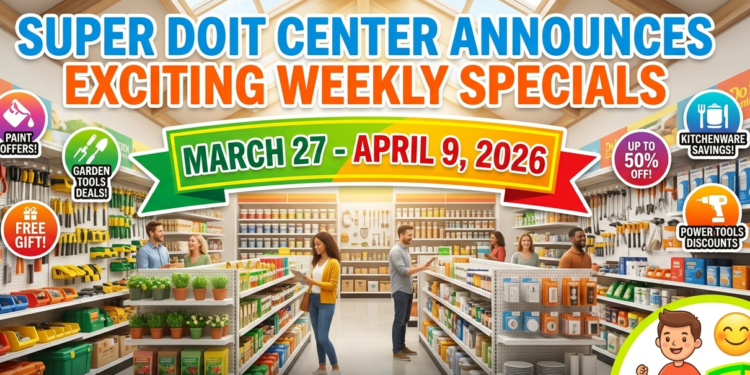 Super Doit Center Announces Exciting Weekly Specials (March 27 - April 9, 2026) create a banner photo