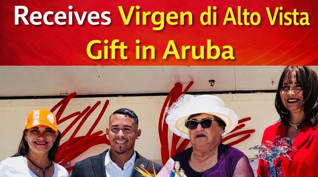 Paulita Ridderstaat Receives Virgen di Alto Vista Gift in Aruba