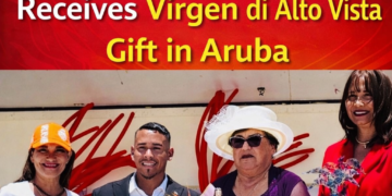 Paulita Ridderstaat Receives Virgen di Alto Vista Gift in Aruba