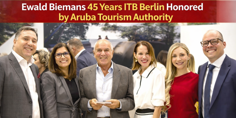 Ewald Biemans 45 Years ITB Berlin Honored by Aruba Tourism Authority Ewald Biemans 45 years ITB Berlin
