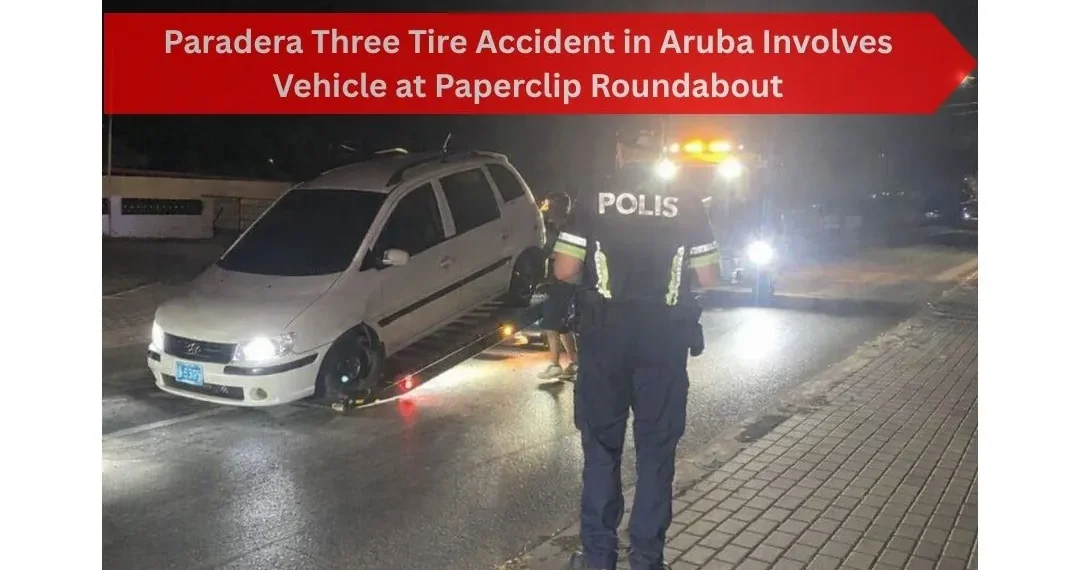 Paradera Three Tire Accident in Aruba Involves Vehicle at Paperclip Roundabout image (88)