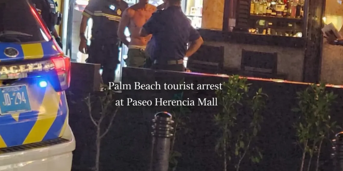 Palm Beach tourist arrest at Paseo Herencia Mall palm