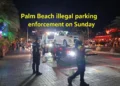 Palm Beach illegal parking enforcement on Sunday