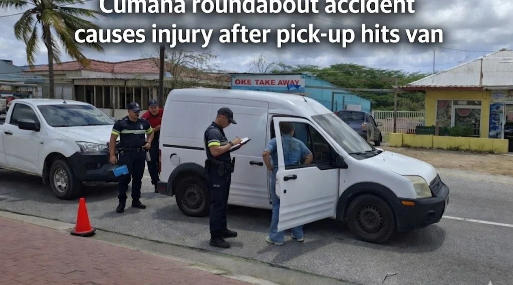 Cumana roundabout accident causes injury after pick-up hits van unnamed 3