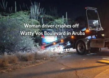 woman driver crashes off watty vos boulevard in aruba