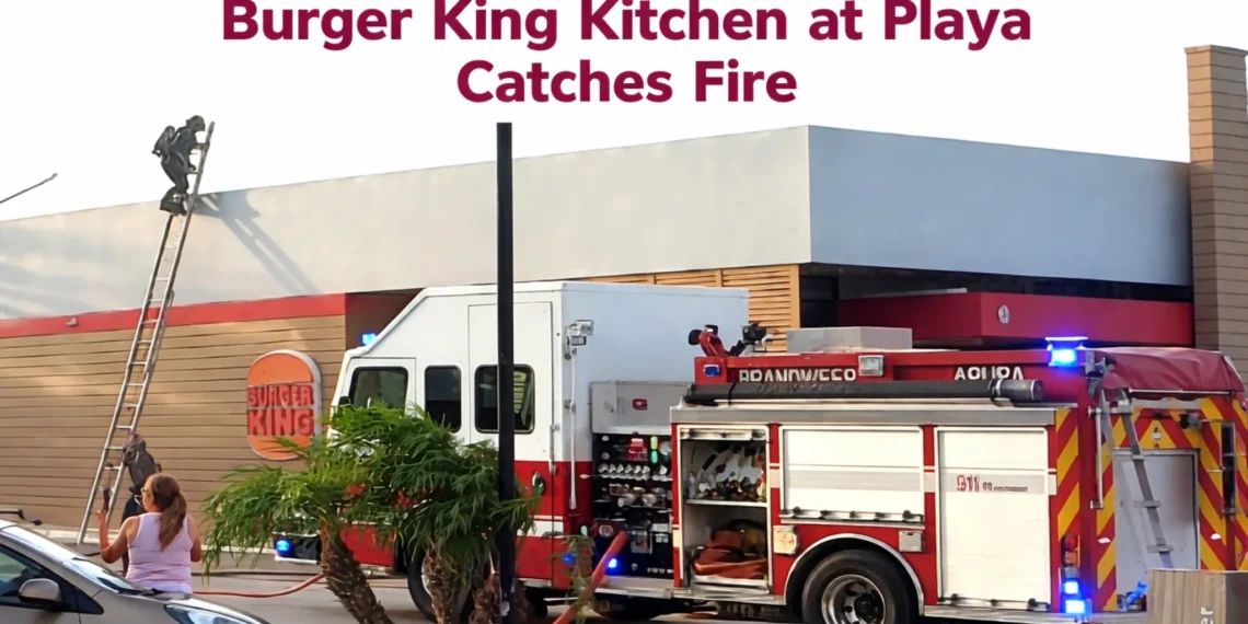 Burger King Kitchen at Playa Catches Fire burger