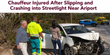 Chauffeur Injured After Slipping and Crashing into Streetlight Near Airport chauffeur