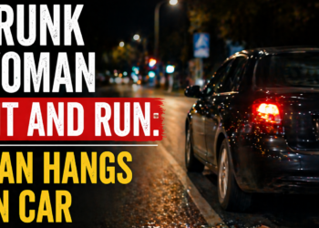 Drunk Woman Hit and Run: Man Hangs on Car