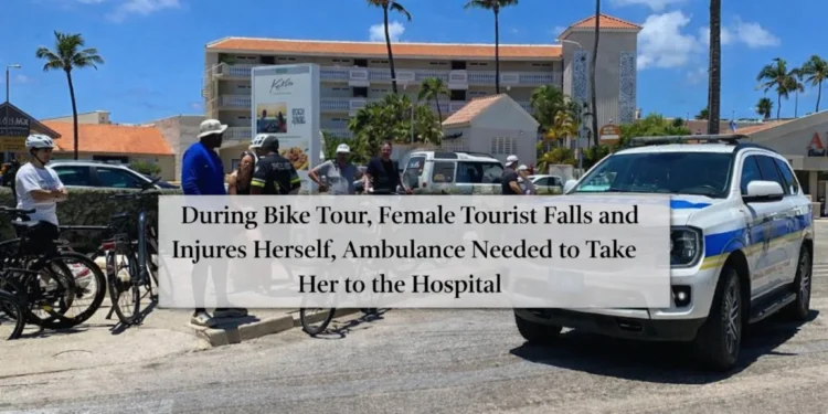 During Bike Tour, Female Tourist Falls and Injures Herself, Ambulance Needed to Take Her to the Hospital biketour