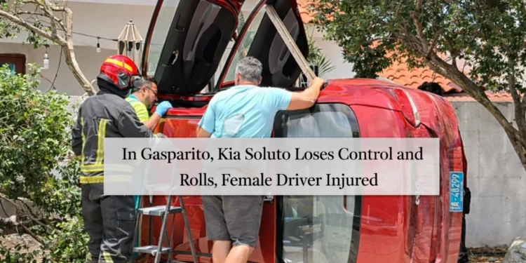 In Gasparito, Kia Soluto Loses Control and Rolls, Female Driver Injured kia