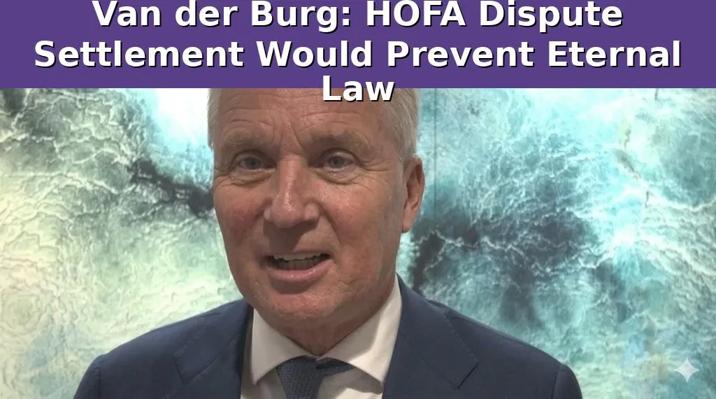 Van der Burg: HOFA Dispute Settlement Would Prevent Eternal Law vander