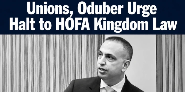 Unions, Oduber Urge Halt to HOFA Kingdom Law oduber