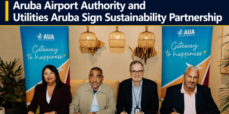 Aruba Airport Authority and Utilities Aruba Sign Sustainability Partnership aruba airport authority