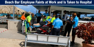 beach bar employee faints