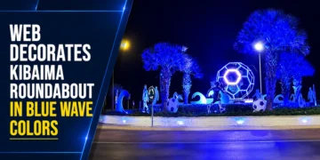 WEB Decorates Kibaima Roundabout In Blue Wave Colors WEB Decorates Kibaima Roundabout In Blue Wave Colors