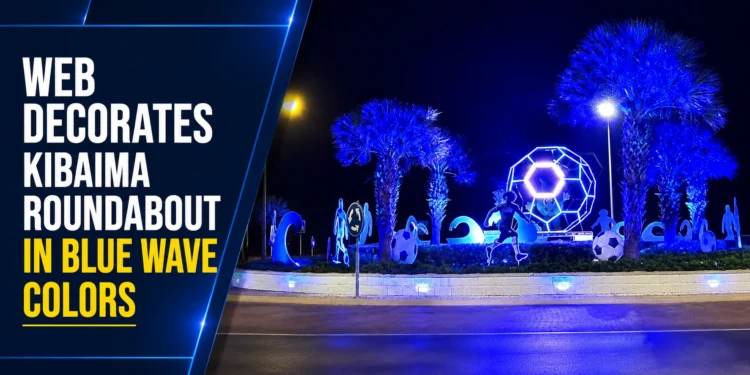 WEB Decorates Kibaima Roundabout In Blue Wave Colors