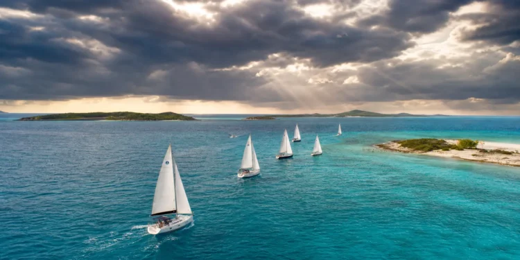 Climate Justice Flotilla sailing through Dutch Caribbean waters