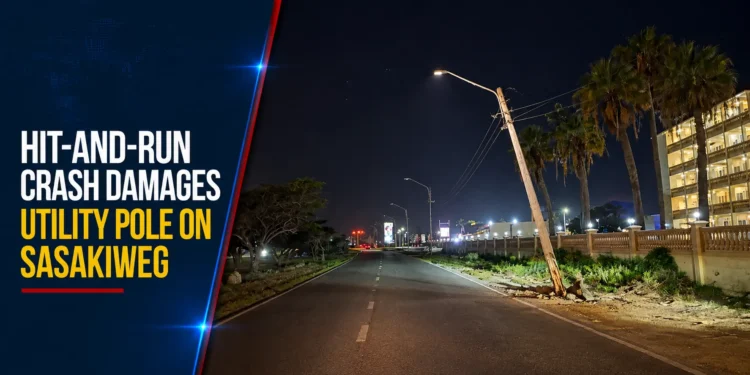 Hit-and-Run Crash Damages Utility Pole on Sasakiweg