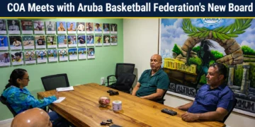 COA Meets with Aruba Basketball Federation's New Board aruba basketball federations