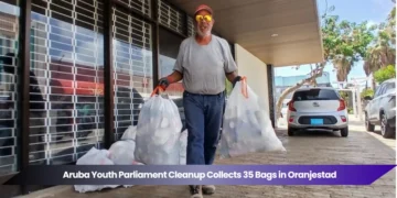 aruba youth parliament cleanup collects 35 bags in oranjestad