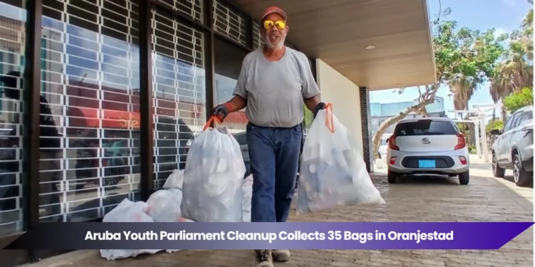 aruba youth parliament cleanup collects 35 bags in oranjestad