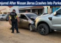 Driver Injured After Nissan Versa Crashes Into Parked Pickup driver injured
