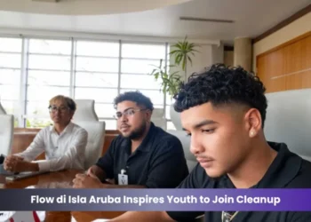 flow di isla aruba inspires youth to join cleanup