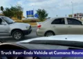 Pickup Truck Rear-Ends Vehicle at Cumana Roundabout Pickup Truck Rear-Ends Vehicle at Cumana Roundabout