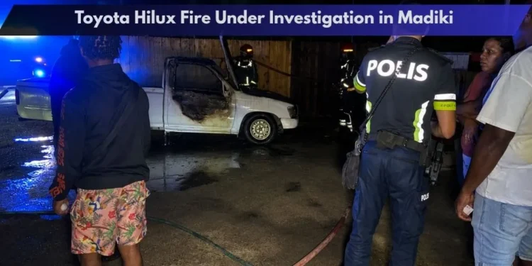 Toyota Hilux Fire Under Investigation in Madiki