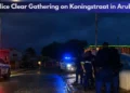 Police Clear Gathering on Koningstraat in Aruba