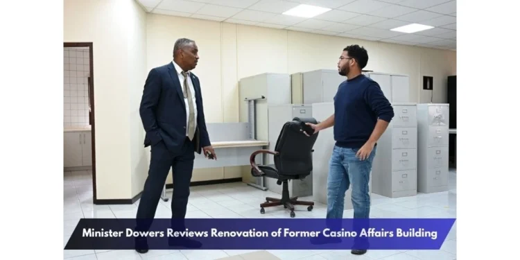 Minister Dowers Reviews Renovation of Former Casino Affairs Building
