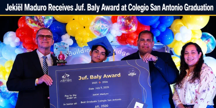 Jekiël Maduro Receives Juf. Baly Award at Colegio San Antonio Graduation jekiel maduro receives juf baly award