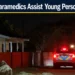 Police and Paramedics Assist Young Person in Santa Cruz police and paramedics