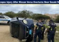 woman escapes injury