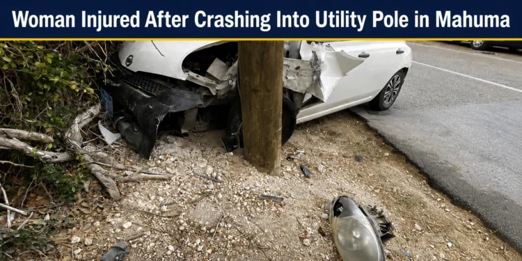 Woman Injured After Crashing Into Utility Pole in Mahuma woman injured
