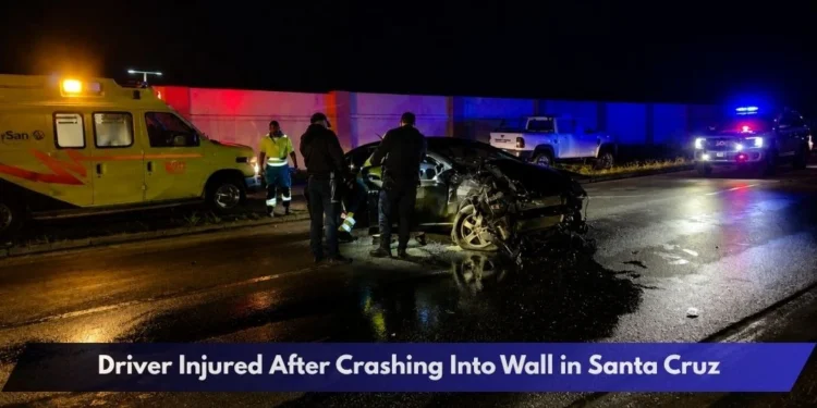 Driver Injured After Crashing Into Wall in Santa Cruz