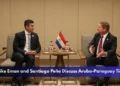 Mike Eman and Santiago Peña Discuss Aruba-Paraguay Ties