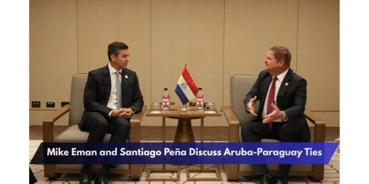 Mike Eman and Santiago Peña Discuss Aruba-Paraguay Ties