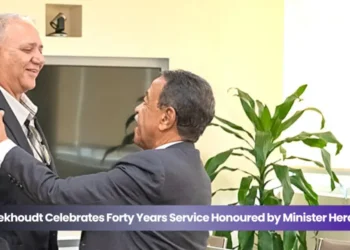 louis boekhoudt celebrates forty years service honoured by minister herdé today