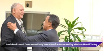 Louis Boekhoudt Celebrates 40 Years Service Honoured by Minister Herdé Today louis boekhoudt celebrates forty years service honoured by minister herdé today