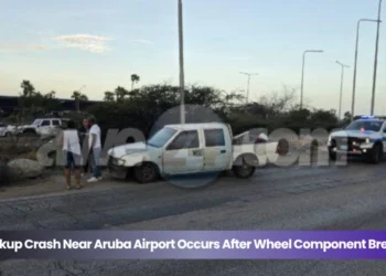 pickup crash near aruba airport occurs after wheel component breaks