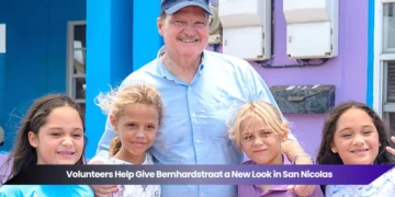 volunteers help give bernhardstraat a new look in san nicolas